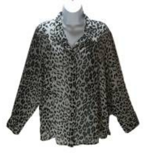 Jaclyn Smith Tops - Jacklyn Smith Ladies Top Size 20W Gray Leopard